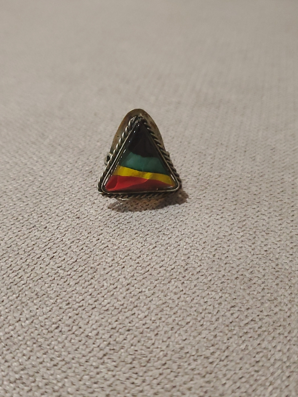 Triangular Adjustable Silver Ring